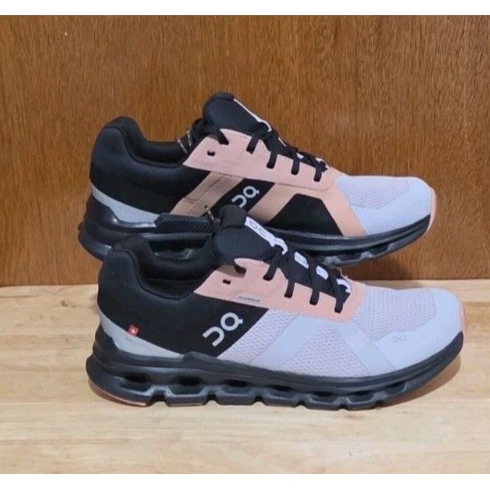 ON Running Cloudrunner Womens 8.5 Waterproof Trail Running Shoes Pink Black